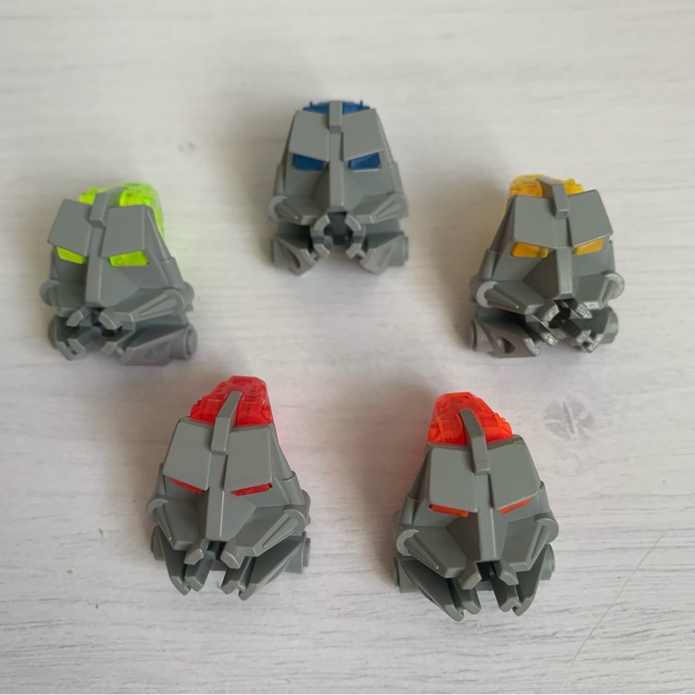 Lego Bionicle Head Blocks Part 32553 Grey w/5 Different Trans Colour Eye/Brain